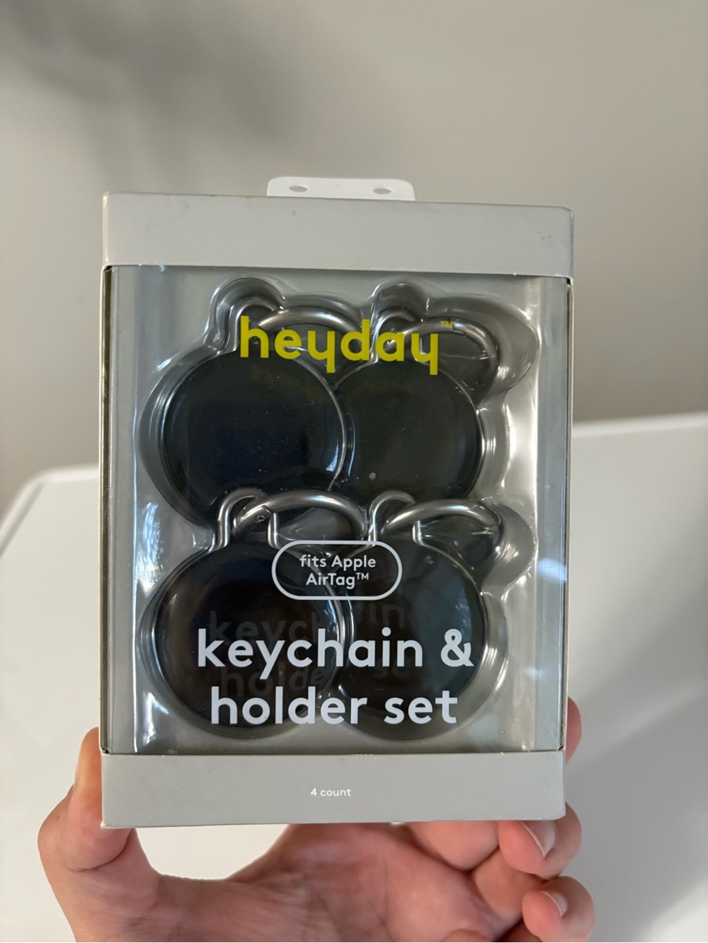 heyday Black Keychain & Holder Set for Apple AirTag